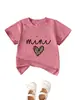 Camiseta Mini com Estampa de Leopardo em Formato de Coração, Gola Redonda, Manga Curta, Versátil, Casual, Moda, para Meninos e Meninas, Site Independente, Amazon, Ebay