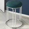 Banqueta Redonda Sólida Extra Grossa de 10mm para Casa Comercial Simples de Madeira Empilhável Cadeira de Jantar Mesa de Jantar de Aço Inoxidável Couro de Pata de Gato
