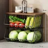 Prateleira de Armazenamento para Cozinha, Caixa de Lanches Doméstica de Chão, Cesta de Frutas e Legumes para Brinquedos na Sala de Estar, Carrinho de Legumes, Prateleira de Armazenamento Multicamadas