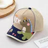 Gorra de Sol de Medio Malla con Estampado de Dinosaurios de Dibujos Animados para Niños, Nueva Gorra de Béisbol Linda de Comercio Exterior, Gorra de Béisbol para Bebé Estilo Bloque de Color