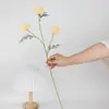 Flores Artificiales Crisantemo de 3 Cabezas Crisantemo de Tenis de Mesa Decoración para Sala de Estar Comedor Bar Accesorios para Fotografía Arreglo de Escena Arreglo de Flores de Pie