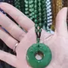 Corrente de suéter botão de paz corajoso que engole riqueza imitação jade branco colar de jade Ano do Tigre atividades de Ano Novo drenagem bem-estar presentes