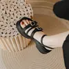 Sandálias de Sola Grossa para Mulheres Estilo Novo Primavera e Verão Sapatos Romanos de Uma Tira Sapatos Romanos de Solado Macio Estilo Coreano Sapatos de Praia para Uso Externo para Mulheres