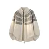 2026 Transfronterizo Otoño/Invierno Nuevo Retro Americano Cuello Alto Holgado Estilo Relajado Talla Grande Casual Cardigan de Punto Suéter para Hombre