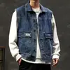 Jaqueta colete jeans da moda para homens, novo estilo primavera e outono, fashion e versátil, jaqueta de trabalho sem mangas de corte solto para homens
