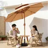 Sombrilla de exterior, sombrilla de patio, sombrilla grande para el sol en exteriores, sombrilla plegable de poste central, parasol para mesa y silla de balcón, puesto exterior y decoración de boda