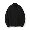Cárdigan de punto para primavera y otoño, cuello alto con cremallera para hombre, negro, chaqueta holgada para hombre, elegante y sofisticada