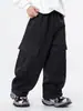 Pantalones Cargo para Niños para Exteriores con Forro Polar, Espesos 2025 Nuevos Pantalones Rectos de Otoño e Invierno con Puño a Prueba de Viento para Niños Mayores