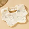 Babero de Gasa de Seis Capas con Forma de Pétalo para Bebé Algodón Puro Clase A Toalla para Babas Babero para Recién Nacido Unisex Estilo Delgado Primavera y Verano