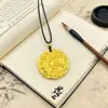 Collar Colgante de Dragón y Fénix Chapado en Oro, Colgante de Amuleto de la Suerte, Cadena para Suéter, Regalo para Transmisión en Vivo