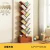 Estantería Sencilla de Pie Estante de Almacenamiento Sala de Estar Forma de Árbol Librería Pequeña Hogar Montado en Pared Gabinete de Almacenamiento Multicapa para Espacios Estrechos