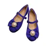 Zapatos Mary Jane para mujer con lazo y adornos de perlas, color albaricoque, de una sola tira, puntera redonda, suela plana, disponibles en tallas más grandes para mercados internacionales