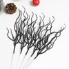 Árbol de Navidad artificial de 35 cm con ramas con purpurina y polvo dorado, ramas brillantes, ramas secas, piñas y ramas de Navidad DIY para decoración de mesa