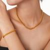 Europeo y americano punk material de cobre pulsera cubana collar chapado oro 18k cadena gruesa traje hip hop para hombres y mujeres ventas directas de fábrica