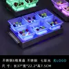 Estante de barra led luminoso para platos de frutas barra transparente plato de frutas creativo de tres niveles plato para postres frutas bocadillos compartimento comercial