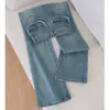 Calça jeans flare de cor clara para mulheres, novo verão 2026, fina, cintura alta, stretch, modelagem reta solta que emagrece, boca de sino