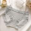 7A Calcinha Antibacteriana Estilo Japonês Novo para Menina com Renda, Fina e Sexy Cintura Média Cavas Cavadas Renda Fofa Algodão Puro Virilha Triângulo