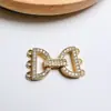 Hebilla de joyería de tres filas con lazo de circonita Conector de pulsera Conector de collar Cobre Chapado en oro Microincrustación de circonita Accesorios de joyería