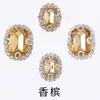 Oito Cantos Quadrados Longos Joias Artesanais DIY Costuradas à Mão Vestido de Noiva com Diamantes Arco de Pegar Diamantes Acessórios para Vestuário com Diamantes