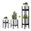 Suporte para Plantas de Interior com 2 Peças, Suporte para Plantas de 2 Níveis, Suporte para Plantas de Bambu, Largura Ajustável 8 - 12 Polegadas