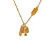 Colgante Campana de la Paz de Oro Arena de Vietnam para Mujer Color Oro Método Antiguo Ábaco Campana de Palacio Collar Juego de Cadena Clavícula Cadena Viva