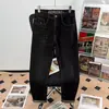 Calça Jeans Masculina 2026 Nova Outono Primavera Marca Tendência Bordada Solta Perna Reta Outono Preto Cinza Stretch Casual Calça Longa
