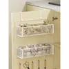 Estante de almacenamiento para cocina, especiero multicapa para puertas de gabinetes, caja de almacenamiento para montaje en pared para cebollas, jengibre y ajo, canasta pequeña colgante sin perforación