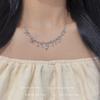 Colar de gotas de água com borla do oceano azul Light Luxury Holiday Style Niche Design Cool Clavícula Chain Colar Chain para mulheres