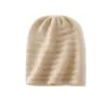 Cachemira 2025 Otoño e Invierno Nuevo Sombrero Casual de Punto de Moda Cálido y Grueso de Color Puro con Cable Elegante para Mujer