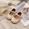 Zapatos para caminar de niña 2025 primavera suela blanda zapatos para niños zapato de bebé princesa estilo moderno y extranjero zapato pequeño de cuero para niña