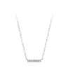 Collar de Plata de Ley S925 de Venta Caliente Transfronteriza, Nuevo Diseño Geométrico Simple Incrustado con Diamantes para Mujer, Cadena de Clavícula Versátil Exquisita
