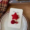 Novo Prendedor de Cabelo Laço de Tecido Vermelho Estilo Coreano Grampo de Cabelo Doce para Franja Lateral Infantil