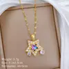 [Acero de Titanio] Collar con Colgante de Zirconia en Forma de Llave con Diamantes Completos, Estilo Palacio Lujoso, Cadena Versátil para la Clavícula para Mujeres, Cadena de Acero de Titanio