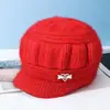 Gorro de otoño e invierno sombrero para señora mayor madre moda femenina casual sombrero de calabaza de mediana edad y ancianos sombrero de lana tejido forrado de polar