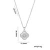 [Acero de Titanio] Lujo Ligero Elegante, Precioso Collar de Trébol de Cuatro Hojas con Diamantes Completos, Popular Cadena Versátil para Clavícula Femenina, Cadena de Acero de Titanio