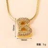 Colgante individual, nuevo producto transfronterizo, colgante de acero inoxidable totalmente incrustado de diamantes, colgante de letra inglesa de burbuja