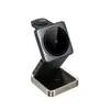 Estação de Carregamento Sem Fio Dobrável 3 em 1 Dock Suporte para Celular Relógio Fone de Ouvido Carregador Sem Fio de Mesa Suporte W90