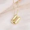 Colar com Pingente de Letra 26 Banhado a Cobre Ouro Real Brilhante Transfronteiriço Popular Moda Versátil Novo Exclusivo Atacado