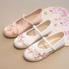 Zapatos Hanfu para mujer, zapatos antiguos bordados, estilo étnico, ropa antigua, zapatos cheongsam retro de punta redonda, zapatos planos de tela antigua de Beijing hechos a mano.