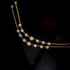 Tobillera Minimalista y Única de Acero de Titanio con Margarita para Mujer, Siete Cadenas de Tobillo de Girasol Dorado, Diseño de Nicho, No se Desvanece, Estilo Ins