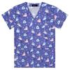 Camiseta de Manga Corta con Cuello en V Estampado de Dibujos Animados 'Amazon Explosions' Transfronteriza Ropa de Enfermera Top para Mujer Ropa Quirúrgica Ropa de Trabajo Hombre