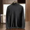 Suéter de Cachemira de Cabra Invierno 2025 para Hombre Cuello Alto Jersey Color Sólido Casual de Negocios Capa Base Tejido Holgado Otoño Invierno