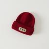 Chapéus Infantis Qiunan Outono/Inverno 2026 Novo Estilo Ins Bordado com Letras Gorro de Tricô para Bebê Chapéu de Lã para Recém-Nascido Venda por Atacado