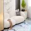 Sofá color crema para salón de belleza, sofá para sala de estar, adecuado para apartamentos pequeños, diseño de línea recta, estilo nórdico minimalista, sofá de recepción para tienda de ropa, sofá popular de celebridad de internet, sofá doble