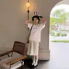Camiseta blanca de algodón de manga corta para mujer con estampado de delfín y paloma estilo coreano, ajuste holgado de verano, diseño adelgazante, top de nicho