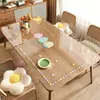 Mantel de mesa de dibujos animados transparente, mantel para mesa de café, resistente al calor, a prueba de aceite, impermeable, rectangular, protector de escritorio lavable