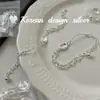 Joia Estilo Celeb da Internet Dongdaemun Coreia do Sul S925 Prata Esterlina Oval Simples Pulseira Design de Nicho Versátil