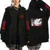 Sudadera con capucha y estampado de estilo de espada de anime japonés Berserk, cárdigan casual holgado para jóvenes, chaqueta para hombre