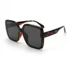 Gafas de sol cuadradas de montura grande a la moda, para adelgazar, protección UV, lente de nailon, para uso diario, sencillas, para mujer