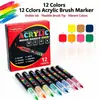 Marcadores Acrílicos de Tinta Líquida con Punta Suave para el Arte de Estudiantes de Primaria, No traspasan, Lápices de Colores Apilables